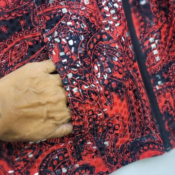 Koret Womens Red Paisley Embellished Jacket Size Small Full Zip Long Sleeve - Picture 3 of 12